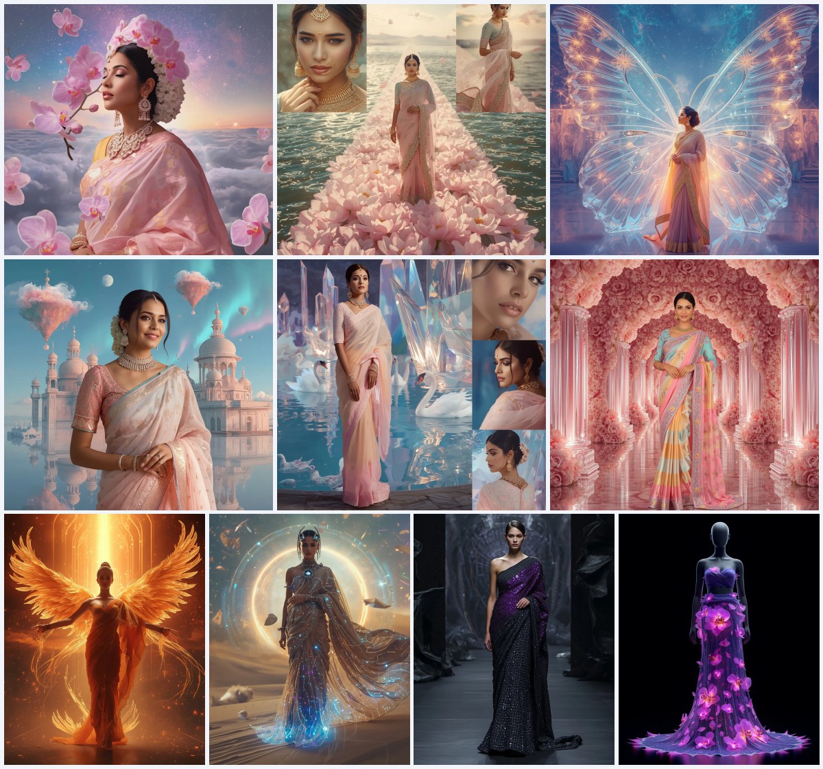 Best 10 Elegant Saree AI Prompts for Modern Indian Women's Editorial Photoshoots in Urban Settings | saree woman ai prompt