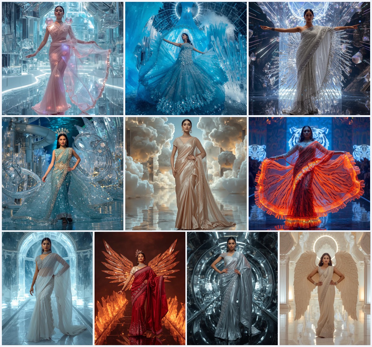 Ethereal Silk Organza Saree AI Prompts for Delicate Charm | saree prompt for gemini girl in english