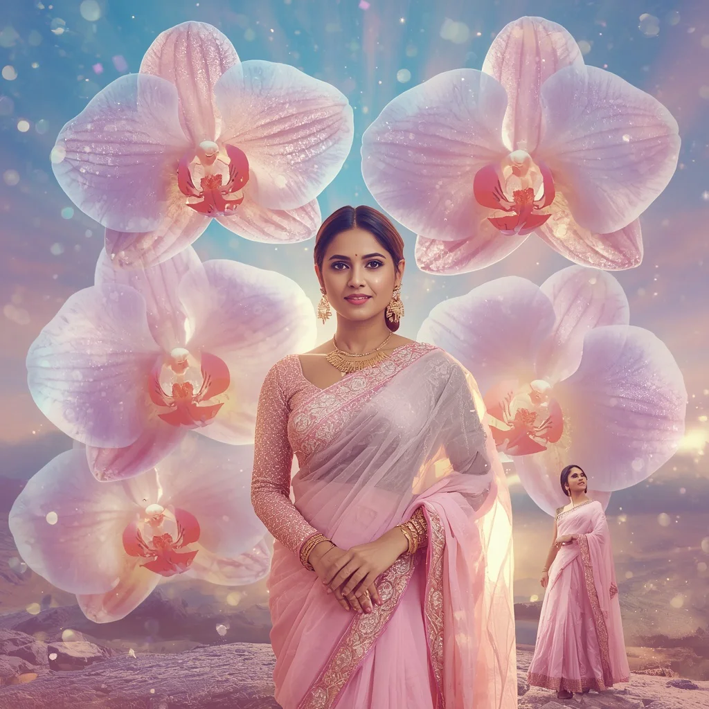 Festive Pastel Saree Crystal Orchid Galaxy Collage Premium Cinematic | modern saree ai prompt - Top 10 Luxury Saree AI Image Prompts for Royal Indian Bridal Fashion Photography with Exquisite Details AI Prompt