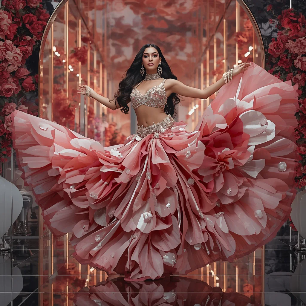 Giant Floral Smoke Saree with Romantic Dream Corridor | prompt for gemini ai girl in saree 2026 - Best 10 Serene Child Saree AI Prompts for Cloud Gazing Photography AI Prompt