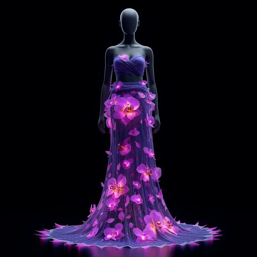 Plasma Orchid Leviathan Saree with Neon Bio Reactor Ocean Bloom Galaxy Singularity Field Core | traditional prompt for gemini ai girl - Best 10 Elegant Saree AI Prompts for Modern Indian Women's Editorial Photoshoots in Urban Settings AI Prompt